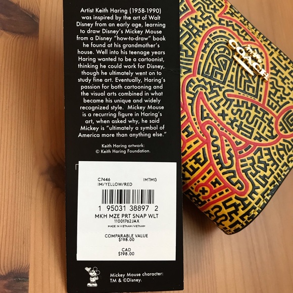 Coach Disney Mickey Mouse X Keith Haring Snap Wallet - Picture 11 of 11